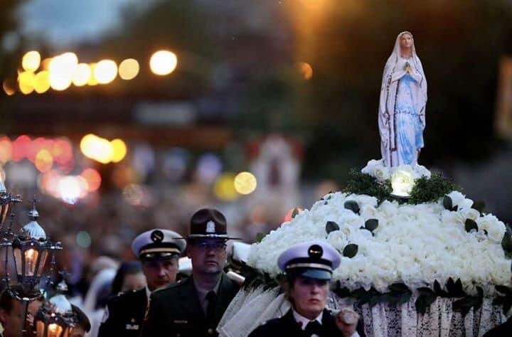 Broken Mary Statue Procession